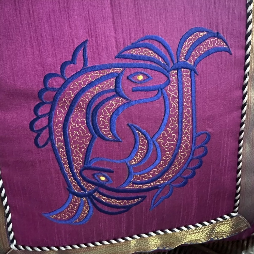 Pisces 16" Pillows Set of 2 Boho Astrology February /March Overstuffed